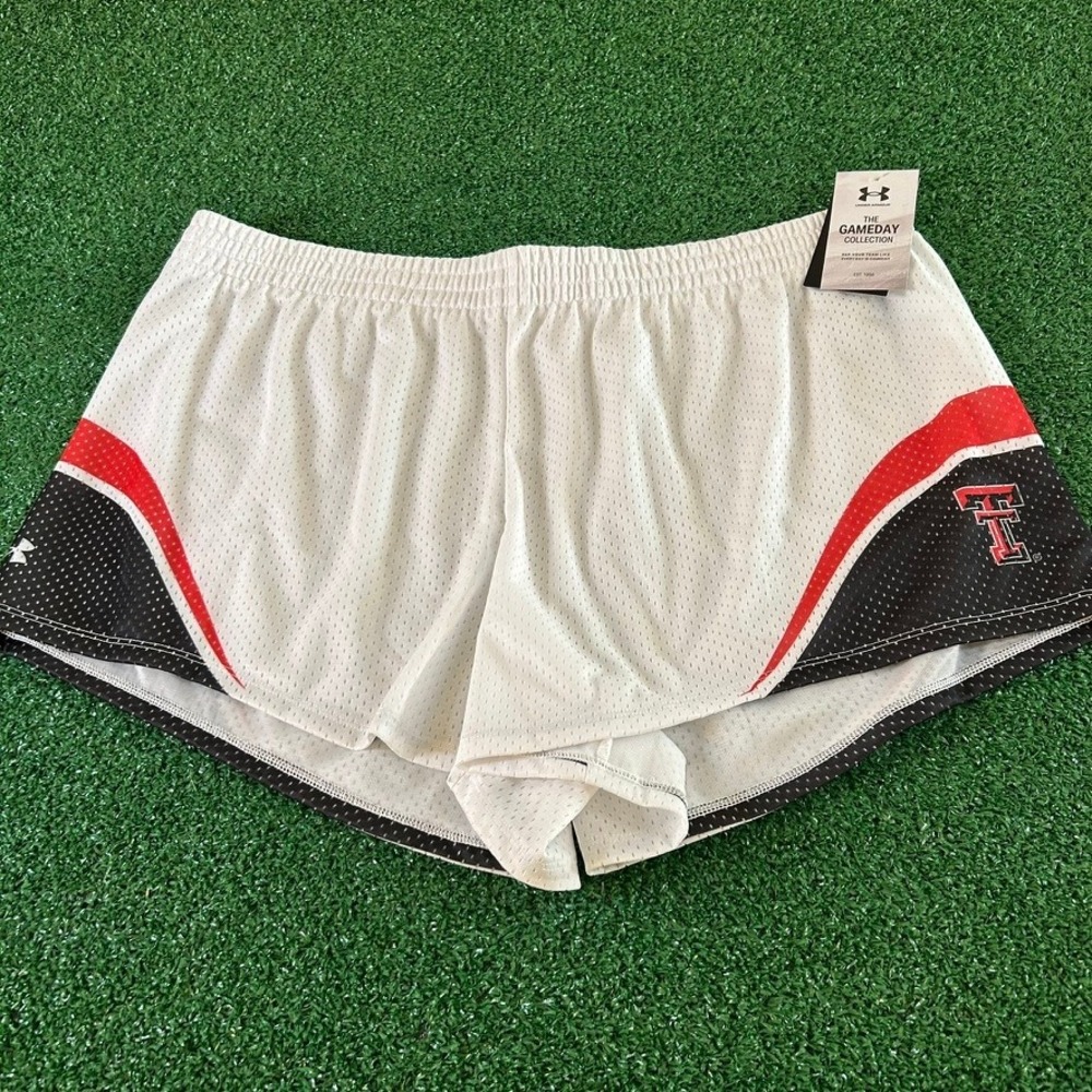 Under Armour Texas Tech Shorts NCAA Gameday Athletic White Womens XXL 39" NWT